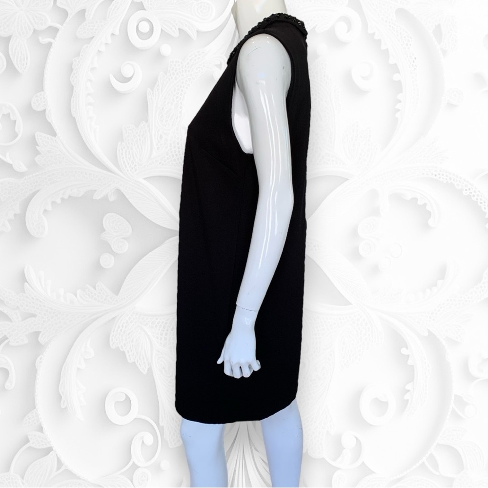 CYNTHIA ROWLEY BLACK PARTY DRESS WITH BEADED COLLAR. WOMEN’S SIZE 12 - Picture 5 of 8